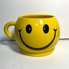 Vintage Yellow Oversize Ceramic Smiley Face Coffee Mug by Luv Imports - Etsy