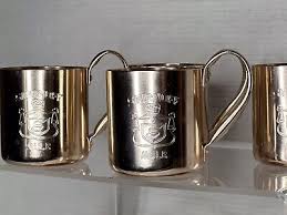 Smirnoff Mule Mug Cups Bar Ware Drink Aluminum Copper Tone Lot of 6 | eBay