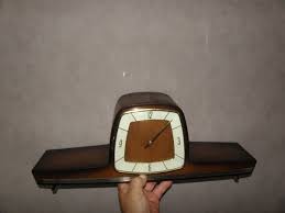 vintage mantel wood clock CHIMING HERMLE Electro-Mechanical ...