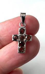 Small Vintage Cross Pendant 925 Silver Smoky Quartz 2.3 Cm High! - Etsy UK