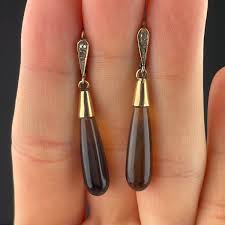 18K Gold Diamond Banded Agate Drop Earrings – Boylerpf