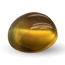 Natural Cat's Eye Chrysoberyl yellow-brown color oval shape ...