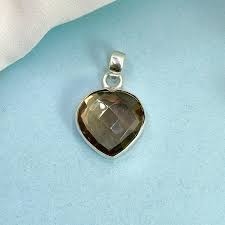 Smoky Quartz Heart Pendant: 925 Sterling Silver Handmade ...