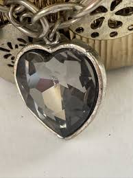 Vintage You & I Charm Necklace SIlver Tone PURPLE Large ...