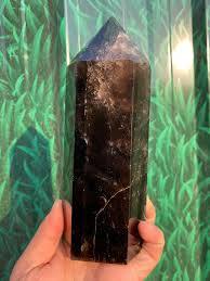 850g Natural Smoky Crystal Quartz Obelisk Wand Point Reiki ...