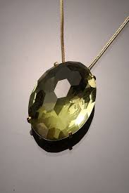 Lot - 14-Karat Yellow-Gold and Citrine Pendant