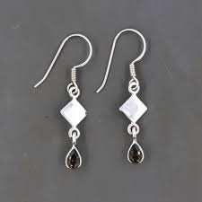 Smoky Quartz and Sterling Silver Earrings - ER-20712-03-6 ...