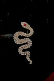 Vintage Rhinestone Snake Brooch | 1980s Statement Pin | Silver-tone Serpent - Etsy