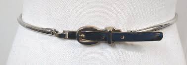 Vintage Silver Stretch Belt WM 28"- 32" Oval Buckle Closure ...