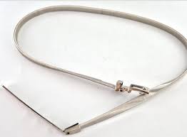 Vintage Silver Belt Small Y2K Narrow Metal Buckle Elastic ...