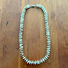 Vintage White Shell Heishi Bead Necklace: 19" Clear Seed ...