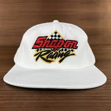 Snap-On Racing Hat Cap Snapback Adjustable Embroidered Logo Tools White Vintage | eBay