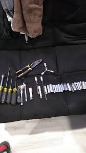 Tools Klein and Craftsman and Blu power sockets DeWalt pliers