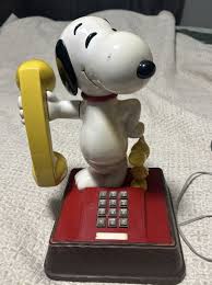 VTG Peanuts Snoopy and Woodstock Phone - Push Button ...