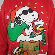Vintage 70s Peanuts Snoopy Joe Claus Christmas Sweatshirt ...