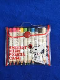 1965 Snoopy Mini Pencil Case w/ Colored Pencils | eBay