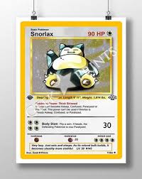 Pokemon Jungle *snorlax* Card A4 or A5 PRINT - Etsy