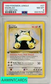 1999 POKEMON JUNGLE SNORLAX #27 1ST EDITION PSA ...