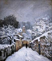 Among the Snow at Louveciennes Painting by Alfred Sisley Reproduction | iPaintings.com