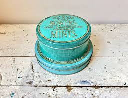 Two Vintage Candy Tins in Robins Egg Blue; La Vogue and Bowers - Etsy