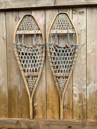 Great Old SNOWSHOES 41" x 12" Leather Bindings Ready to Use ...