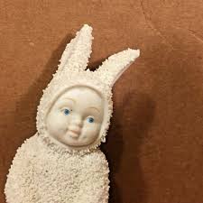 Dept 56 Snowbaby "Basket of Cheer" Easter Bunny w Flower ...