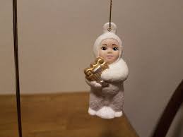 Ceramic Medium Snowbaby Standing Holding Harp Ornament ...