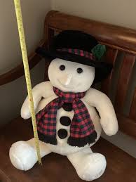 1997 Snowden Snow Man Teddy Bear Black Hat Plush 18" | eBay