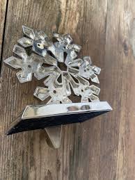 Silver Metal Snowflake Christmas Stocking Holder Hook ...