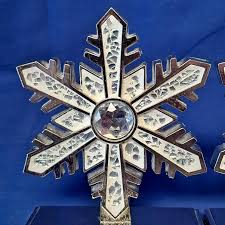 Lot 2 Metal SNOWFLAKE Christmas STOCKING HANGER Silver ...