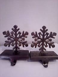 Galvanized Metal Snowflake Stocking Hanger Set Of Two | eBay