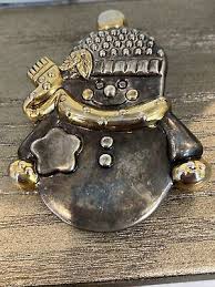VTG Best Marked Snowman Brooch / Pendant - Gold & Silver Toned | eBay