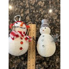 Vintage Styrofoam Snowman Ornaments Set Of 2 With Scarf ...