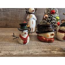 Lot of 12 Snowman Snowmen Figures Resin Wood Ceramic ...