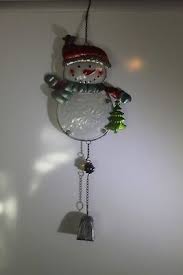 Hanging Metal Snowman with Bell 17" Scarf Mittens Hat Tree Holiday Decor | eBay
