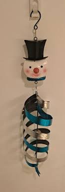 Christmas Decor Spiral Santa Claus & Frosty The Snow Man 3' Metal Rare Vintage! | eBay