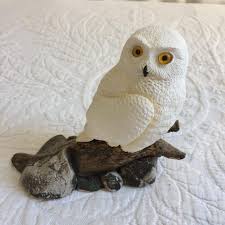 Vintage Molded and Carved White Owl Sitting on a Log With Rocks. Wonderful Owl Figurine. May Be Ceramic. - Etsy