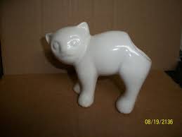 MCCOY POTTERY ARCHED BACK WHITE CAT PLANTER ...
