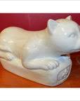 White Porcelain Reclining Cat Figure