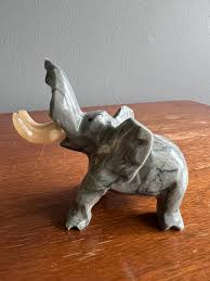 Vintage Carved Marble Elephant Statue, Stone Elephant - Etsy