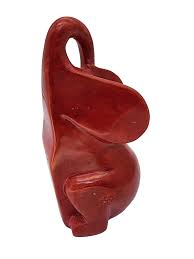 Large Vintage Red Soapstone Elephant Made in Kenya 9 inch ...