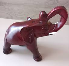 Elephant Figurine in Varnished Wood - Etsy