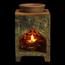 Oil Burner Square Soapstone Warmer Wax Diffuser Candle ...