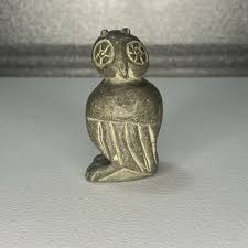 Primitive Vintage Hand Carved Soapstone Owl Sculpture ...