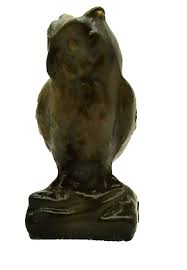 Boyd Art Glass 1978-1983 Chocolate Slag Brown Great Horned ...