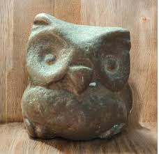 Mini Bronze Owl Figurine: Art Nouveau Style Home Decor ...