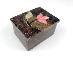 Small Soapstone Ring Box / Trinket Box with Colorful Flower Inlay on Lid | eBay