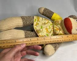 Vintage Handmade Female Sock Monkey With Handmade Apron ...