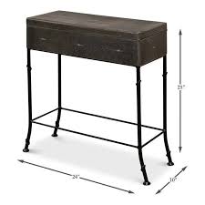 Grey Leather Shagreen Box On Stand Console Table - LOOMLAN