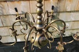 Flemish Dutch Style Chandelier 6 Arms Lights Brass Barn ...